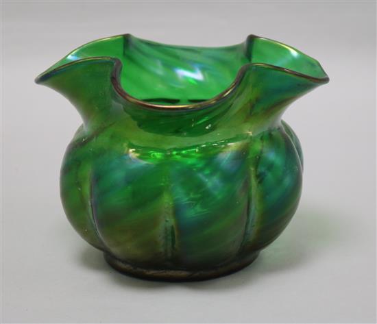 A Loetz style vase H.12cm